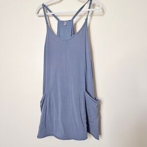 Free People Dusty Blue Racerback Pocket Romper
